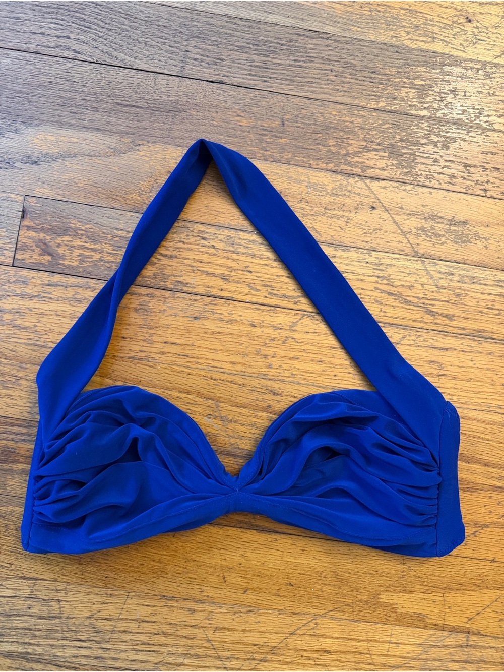 Norma Kamali Cobalt Blue Halter Bikini Top